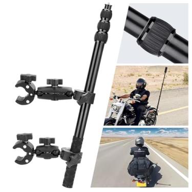 Imagem de Vamson Kit de montagem de câmera de motocicleta para Insta360 X4, X3, X2, RS e GoPro - Bastão de selfie invisível de liga de alumínio de 160 cm com puxadores de metal, perfeito para gravação de vídeo