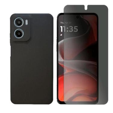 Imagem de Capa Aveludada Para Motorola Moto G05 + Pelicula Privacidade - GR Glob