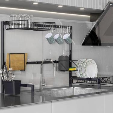 Imagem de Cozinha Autossustentável 63cm Escorredor de Louça Prato 2 Andares Modu