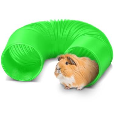 Imagem de Túneis de porquinho-da-índia e tubos de hamster - túneis divertidos para furões - acessórios ideais para gaiola de rato - brinquedos dobráveis para porquinhos da índia para alívio do tédio - verde