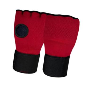 Imagem de Deevoka Crianças luvas internas de boxe meio dedo equipamento engrenagem leve treinamento de perfuração luvas de kickboxing para mma, Vermelho