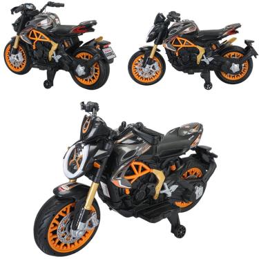 Imagem de Mini Moto Elétrica Infantil Racer 12V Baby Style Laranja Bateria Recarregável Brinquedo Seguro Divertido e Potente para Crianças