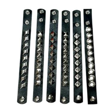 Imagem de Kit C/ 03 Braceletes Pulseira Punk Rock Festas Eventos - CM Presentes 