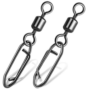 Imagem de 9KM DWLIFE Clipes de velocidade de pesca, troca rápida, giros e encaixes, clipes de velocidade de água superior, tambor giratório, equipamento de pesca, pesca em água salgada, 50 peças 1/0#