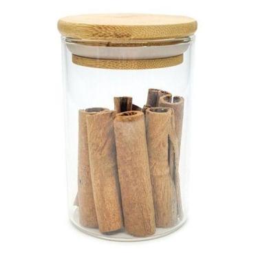 Imagem de Pote De Vidro De Mantimentos 250ml Tampa De Bambu Hermético - Casa Lin