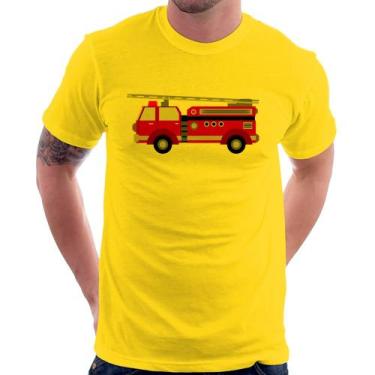 Imagem de Camiseta Caminhão de Bombeiro - Foca na Moda, Amarelo, M