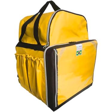 Imagem de Mochila Bag Térmica Para Delivery de Pizza Reforçada Com Isopor Laminado - Amarela