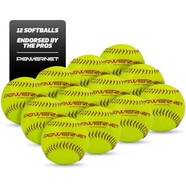 Imagem de PowerNet Bolas de softball para treino, 12 unidades de recreação de grau de 30,5 cm, bolas de treino para arremesso suave, exercícios de campo e arremesso, bolas de softball de 30,5 polegadas