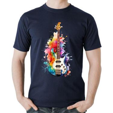 Imagem de Camiseta Algodão Contra Baixo Watercolor - Foca na Moda, Marinho, P
