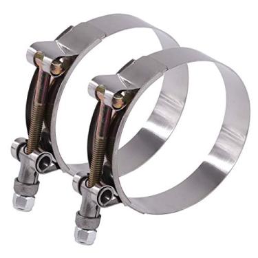Imagem de Glarks 2 braçadeiras de mangueira de aço inoxidável de 70 – 80 mm com parafuso em T de entrada turbo