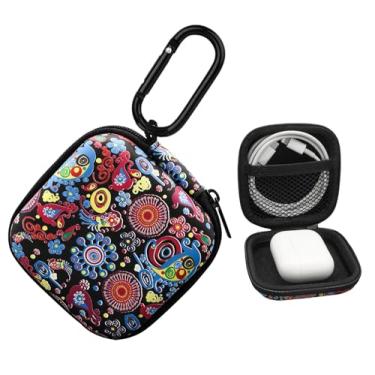 Imagem de PowerDriver Capa para fone de ouvido, organizador de fone de ouvido, bolsa rígida de EVA à prova de choque, capa de transporte com mosquetão compatível com AirPods 4 AirPods Pro 2ª/3/2/1 Bose Galaxy