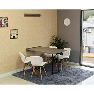 Imagem de Conjunto de Mesa Dobrável Retrátil 120 x 75 Volpi + 4 Cadeiras Slim - Branca