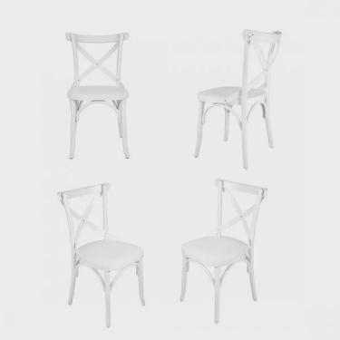 Imagem de Conjunto 4 Cadeiras Madeira Maciça Tauari Cross Laquado X Texas Gamma Móveis