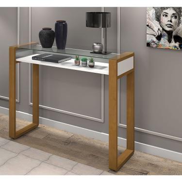 Imagem de Aparador New Glass Luxo com Tampo de Vidro - Branco