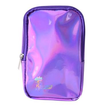 Imagem de Bolsa tiracolo 3 em 1 | Arnês de perna de carnaval para mulheres | Bolsa de cintura holográfica | Rave Leg Pack com fivelas, Roxa, One Size, Bolsa de coxa 3 em 1, pochete transversal