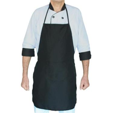 Imagem de Avental C/ Bolso Preto M 90x70cm Padaria Restaurante - Rspan, PRETO, M