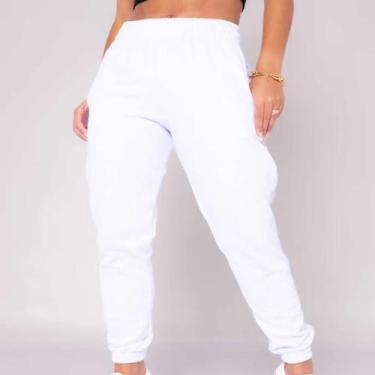 Imagem de Calça de Moletom Feminina Forrada Franelada bolso e punho jogguer Tend