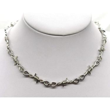 Imagem de Brambles de arame pequenos colar de gargantilha unissex feminina mulher hip-hop gótico estilo punk arame farpado de espinhos de corda de corda