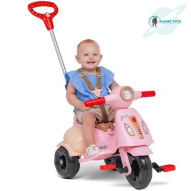 Imagem de Triciclo Infantil Vespita Velotrol Carrinho de Passeio com Haste Cales