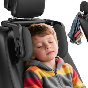 Imagem de Travesseiro de encosto de cabeça para carro, encosto de cabeça espesso de espuma de memória, travesseiro de apoio de pescoço, encosto de cabeça ajustável de 180°, design em forma de U, carro de viagem