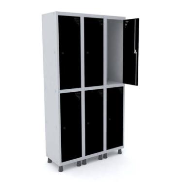 Imagem de Armário Roupeiro 6 Portas Aço Pitão GRP 503/6 - Pandin Móveis