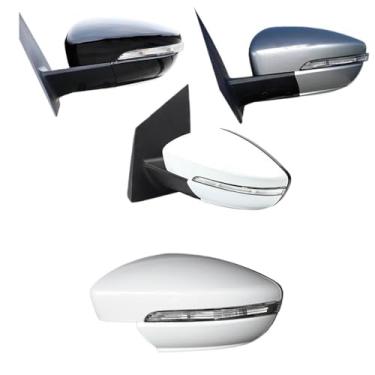Imagem de Conjunto de espelho lateral externo de carro, conjunto de tampa do espelho retrovisor, moldura de vidro, luz de seta, lâmpada compatível com Lifan 530 X50(Unpainted left)