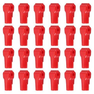 Imagem de PATIKIL Trava de 6 mm, 50 ganchos para quadro de pegboard, travas de gancho anti-varredura e roubo, pinos de plástico para acessórios móveis, loja, roupas, varejo, segurança, exibição, vermelho