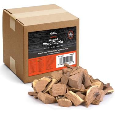 Imagem de Camerons Products – pedaços de madeira para defumar (Hickory) ~ 4,5 kg, 840 litros – Chips de corte grande para churrasco secos em estufa, todos os pedaços naturais para defumar churrasco (podem ser recebidos em bolsa ou caixa)