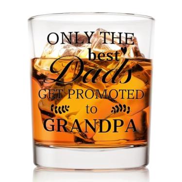 Imagem de Voatok Copos de uísque Promoted to Grandpa 283 g, presentes para o dia dos pais, anúncio do avô do bebê, copos de pedras à moda antiga para homens bebendo bourbon escocês coquetel licor vodka