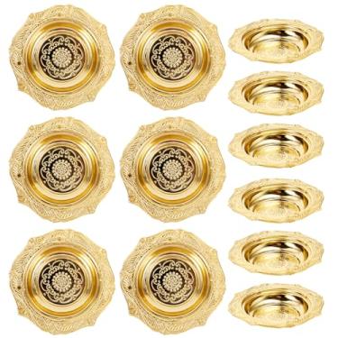 Imagem de MAGICLULU 24 Pequenas Pratos Dourados de 9,5 cm Bandejas de Comida Descartáveis para Festa Aniversário Bolo Servir Sobremesa Lanche Travessas