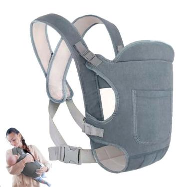 Imagem de Canguru Carregador Bebe Criança Viagem Passeio Alça Egonomica Ajustavel Seguro Confortavel Sentado Deitado Bolso Pratico Resistente