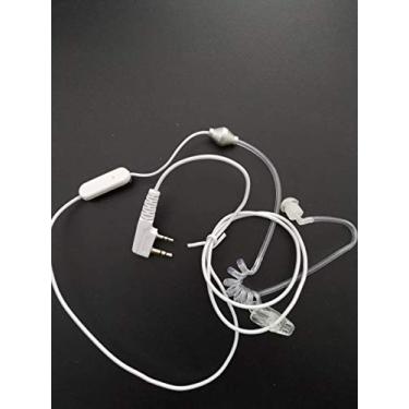 Imagem de BFTECH Original Accessories microfone alto-falante para Baofeng BF-F8HP BF-888S UV-5R UV-5RE H2, white AIR ACOUSTIC TUBE RADIO HEADSET