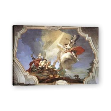 Imagem de Impressão em tela Tiepolo The Sacrifice of Isaac Giovanni Battista – Obra-prima rococó barroca, pintura escolar de Veneza, pintura a óleo decorativa para galeria doméstica 50 x 70 cm
