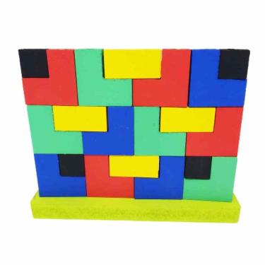 Imagem de Jogo Tetris Coluna - Blocos De Encaixe - Madeira - Marcio Artesanatos