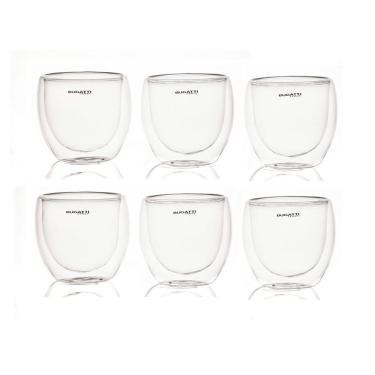 Imagem de Jogo 6 Copos De Café De Vidro Parede Dupla 80ml Bugatti