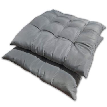 Imagem de Kit 02 Almofadas Assento Futon Flat Para Cadeira 40x40 Cinza