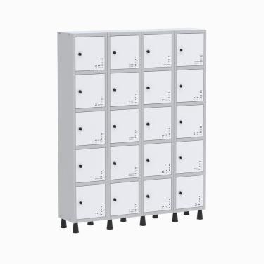Imagem de Roupeiro Aço Light 4v 20 Portas Gr304/20 Cinza/branco