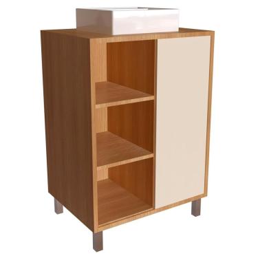 Imagem de Gabinete 1 Porta Correr 60 Cm Cuba Branca Bl7250 Mell Arenas Faem Mell Arenas