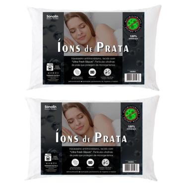 Imagem de Travesseiro Sonolin íons De Prata 50x70cm Branco - 2 Unidades Branco