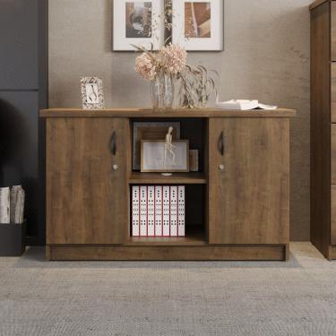 Imagem de Balcão para Escritório 2 Portas Design Moderno Carvalho