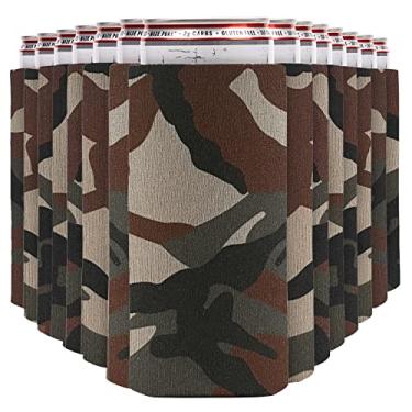 Imagem de CURRENT CO. Mangas Térmicas Finas Para Latas (Pacote Com 14) Koolie Macio Refrigerantes White Claw E Cerveja - Projetos De Vinil Htv Blanks Koolies A Granel (Camuflagem Clássica)