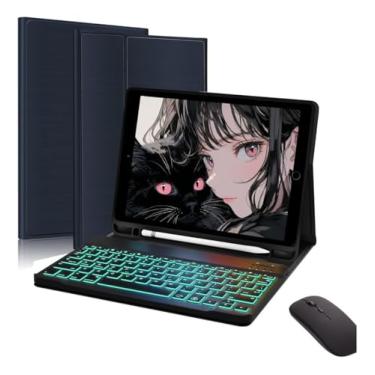 Imagem de Capa Para Tablet, Capa + Mouse e Teclado Magnético Bluetooth Destacável Para IPad 9/8/7 Geraçõ.