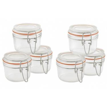 Imagem de Jogo de 6 Mini Potes Herméticos de Vidro com Tampa 125ML - Home Land