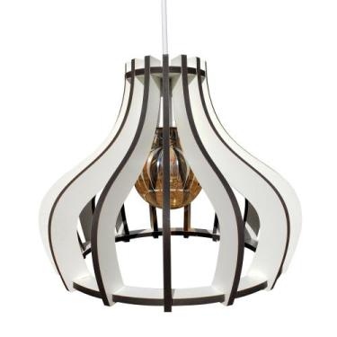 Imagem de Luminária De Teto Bivolt Sala Mesa Bancada Moscou 15H Branco - Caroá, 