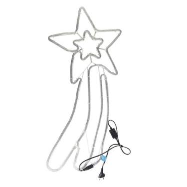 Imagem de Pisca Pisca LED Estrela Cadente, 80cm x 38cm, Branco Frio, 127V, Uso Interno e Externo