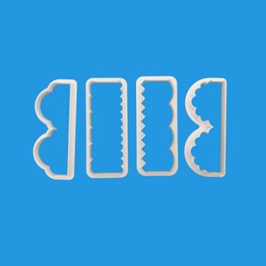 Imagem de Cortador de biscoito com textura de plástico, decoração de bolo, faça você mesmo, conjunto de 4 peças