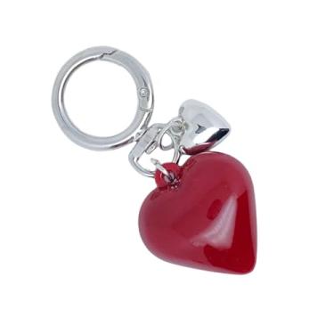 Imagem de EagleeSooar Chaveiro de carro de coração - chaveiros de metal pingente de corações de plástico fofo, 7,5 cm, sacos chaveiros chaveiros, standard, Metal Plástico
