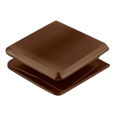 Imagem de Grampo de vidro resistente para montagem na parede estilo buraco em vidro chanfrado CRL, 2" (51 mm) Wide x 2" (51 mm) High, Antique Bronze