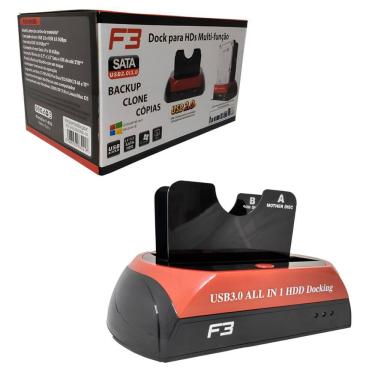 Imagem de Dock Station para HDs Multi Função - USB 3.0 - 2x Sata 3.0 - Backup, Clone e Cópias - JC-DOC876U3.0