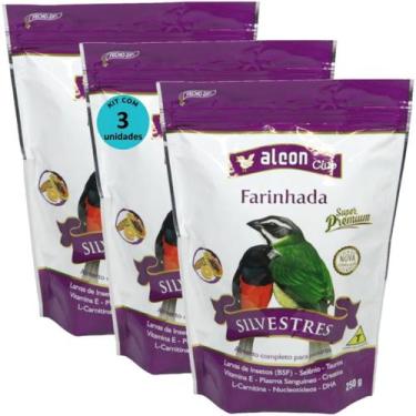 Imagem de Alcon club farinhada silvestres 250g super premium kit com 3 para azul